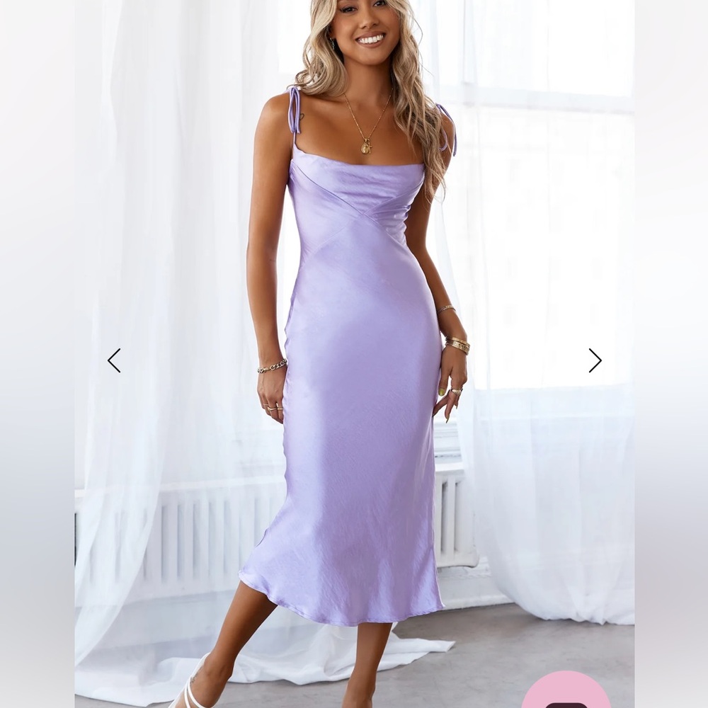 Hello Molly Lavender Midi Dress - Picture 3 of 12